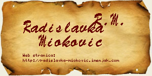 Radislavka Mioković vizit kartica